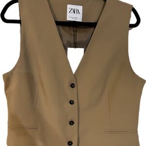 Zara Camel Sleeveless Vest
